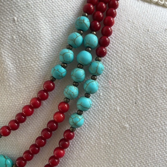 Genuine carnelian three layer necklace - Picture 2 of 7